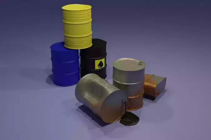 Oil drum PBR low-poly 3D Model