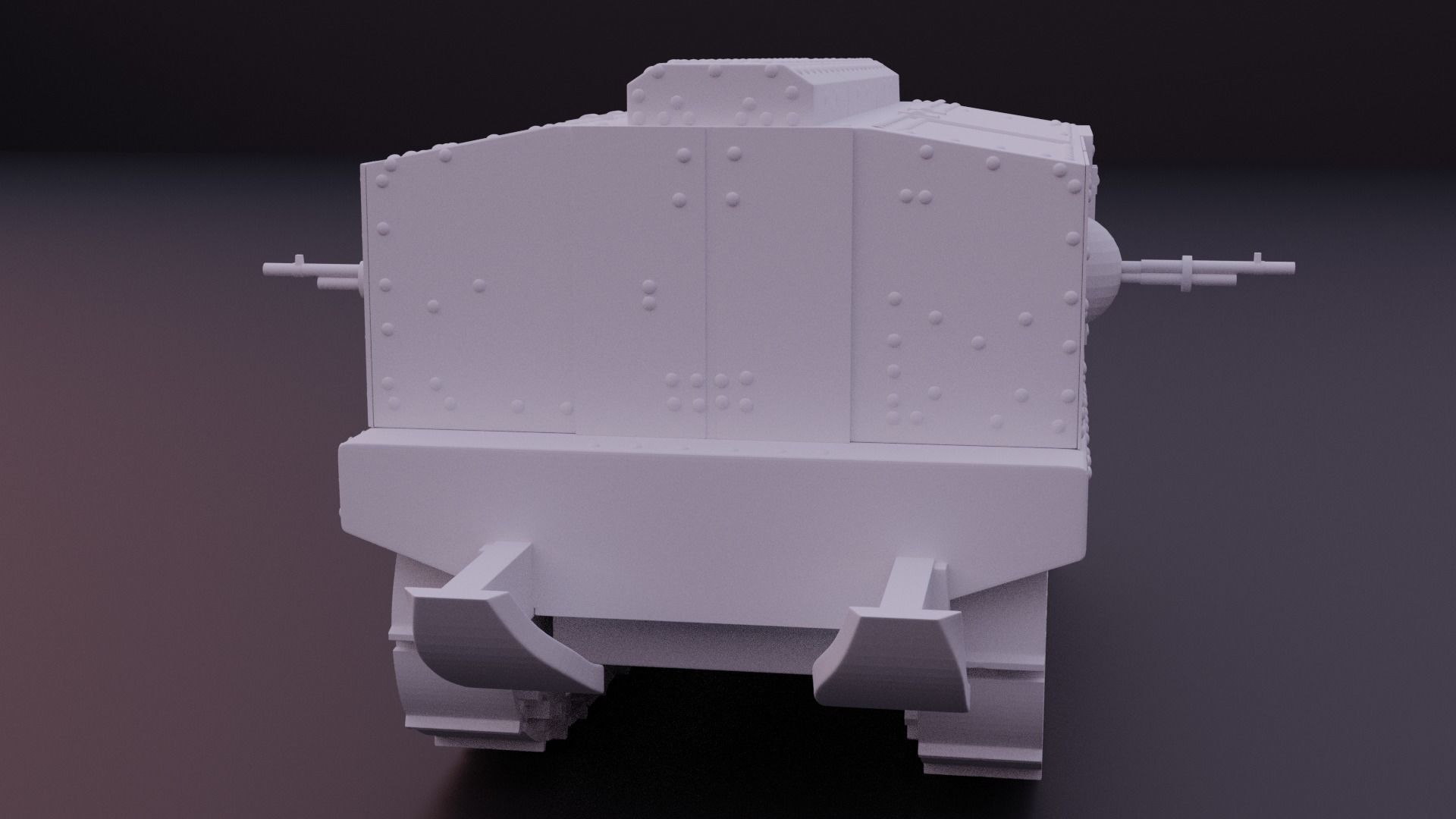 Schneider CA1 WW1 tank 3D print model_4