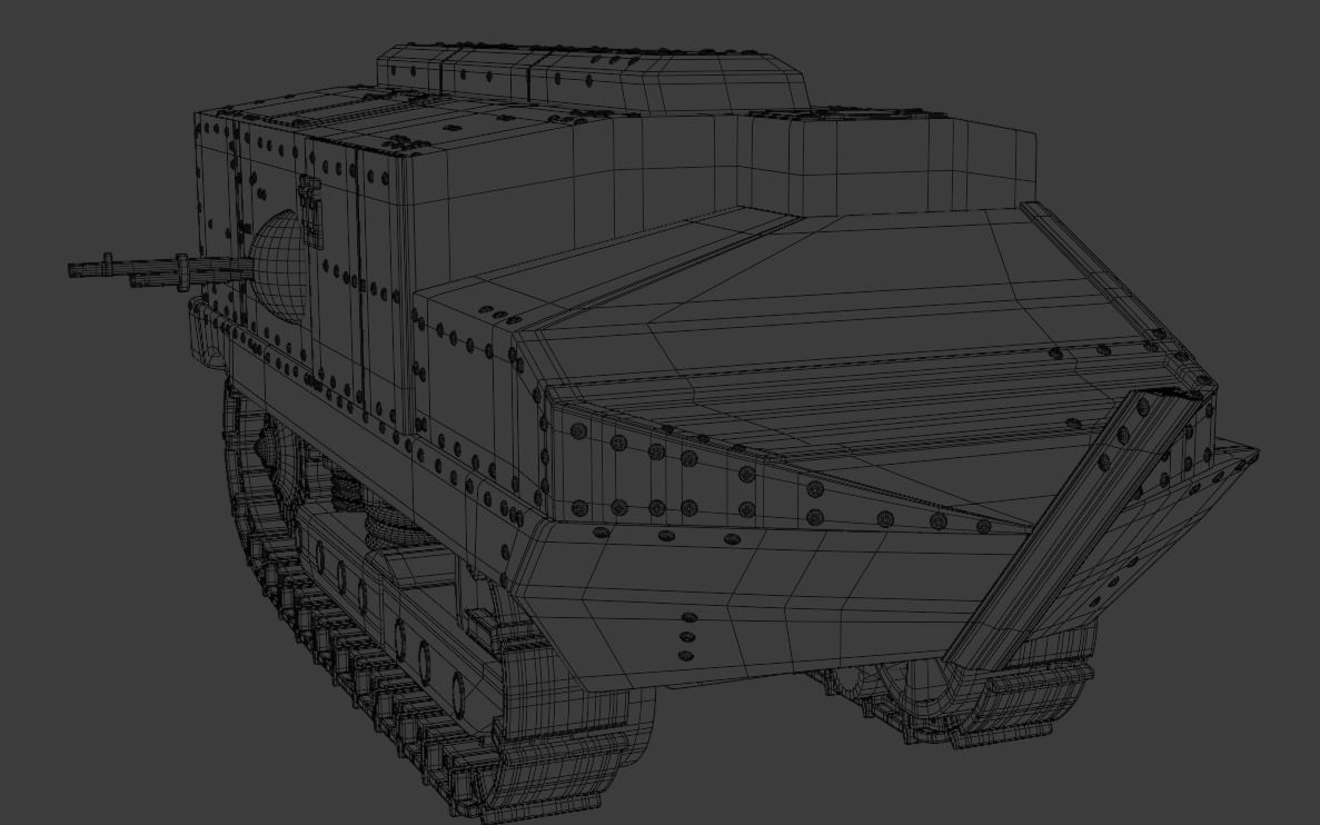 Schneider CA1 WW1 tank 3D print model_10