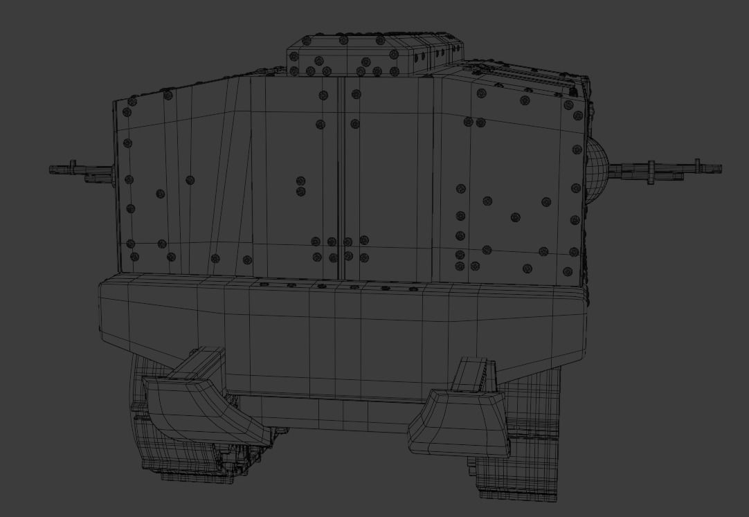 Schneider CA1 WW1 tank 3D print model_11