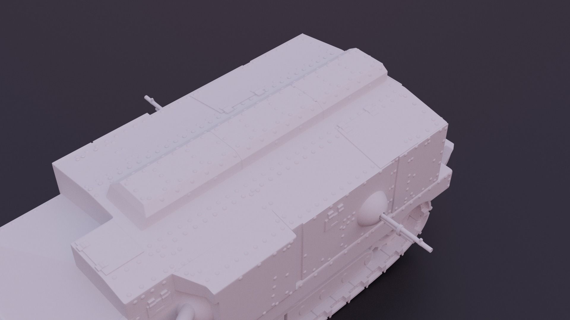Schneider CA1 WW1 tank 3D print model_6