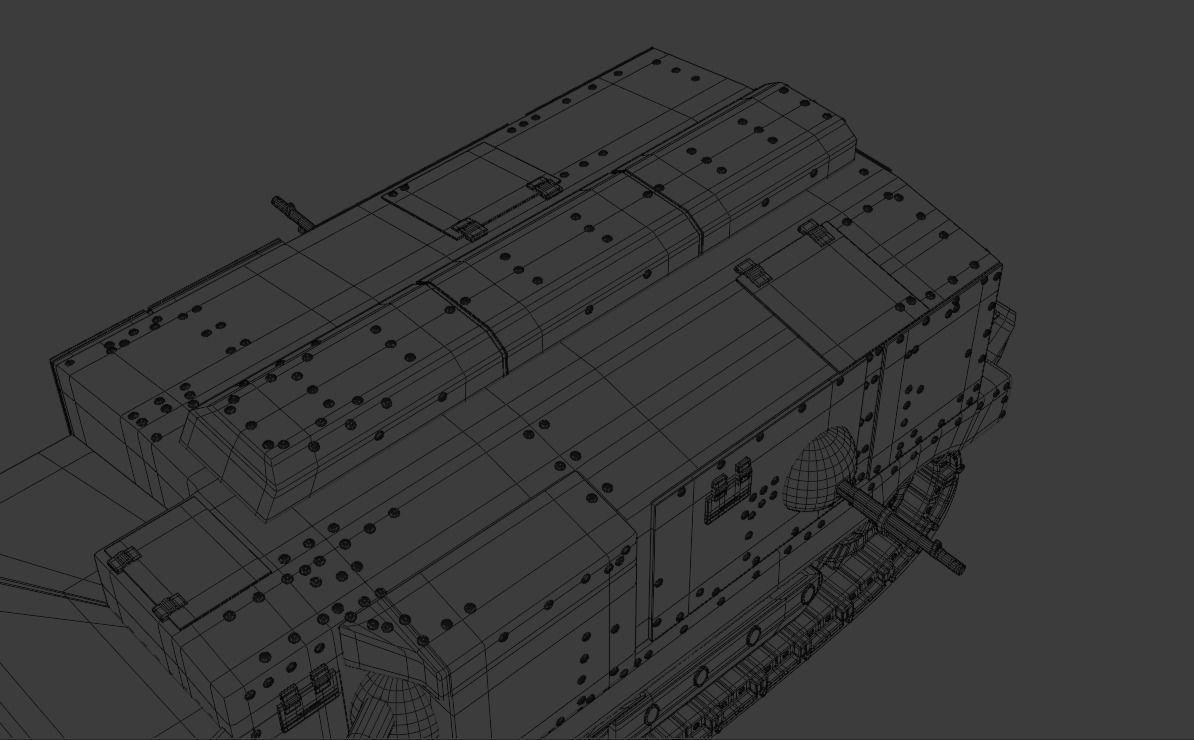 Schneider CA1 WW1 tank 3D print model_13