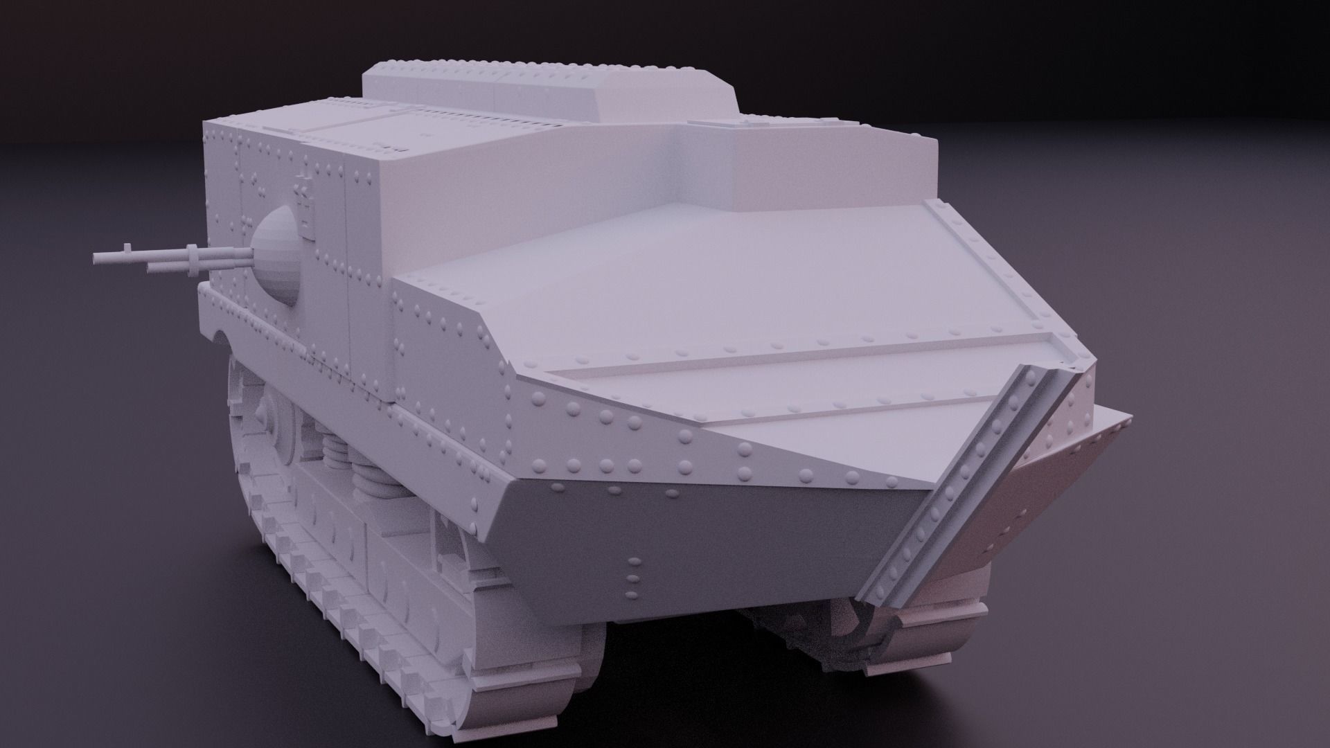 Schneider CA1 WW1 tank 3D print model_2