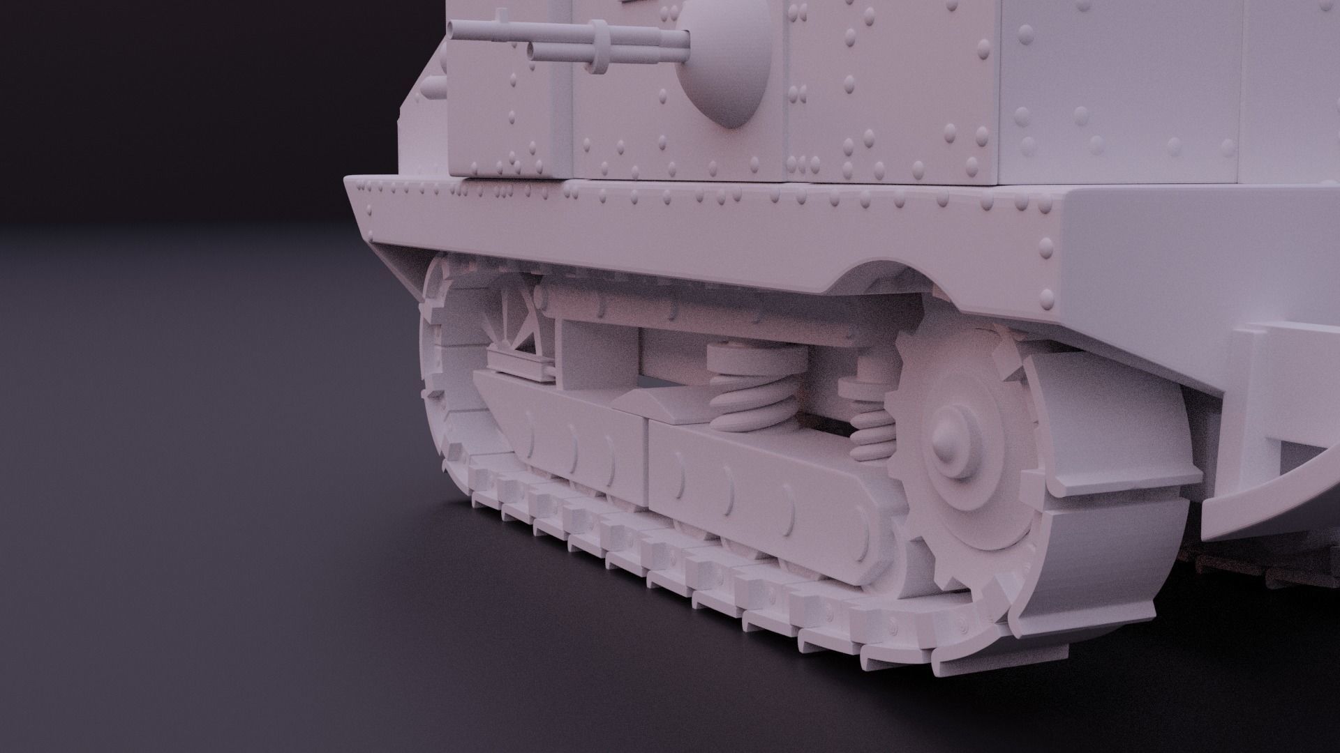 Schneider CA1 WW1 tank 3D print model_7