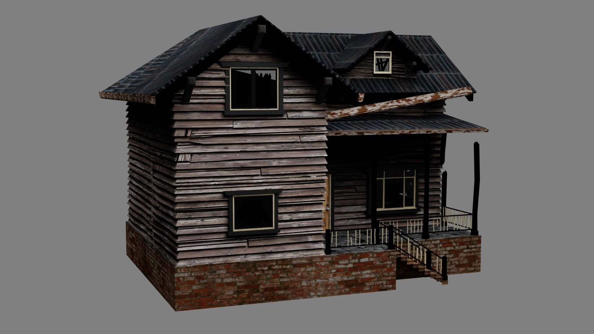 THE OLD HOUSE Free low-poly 3D model_5