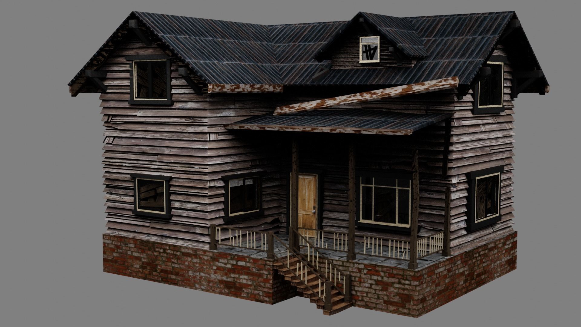 THE OLD HOUSE Free low-poly 3D model_2
