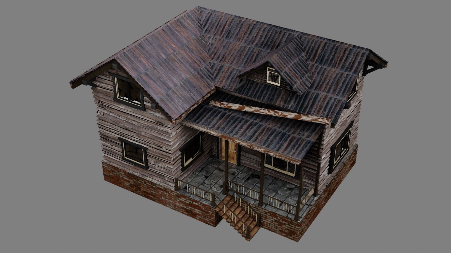 THE OLD HOUSE Free low-poly 3D model_6
