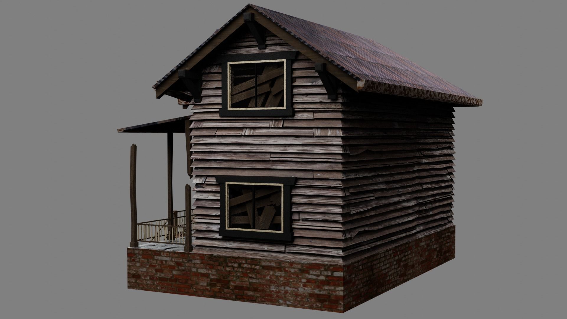 THE OLD HOUSE Free low-poly 3D model_8