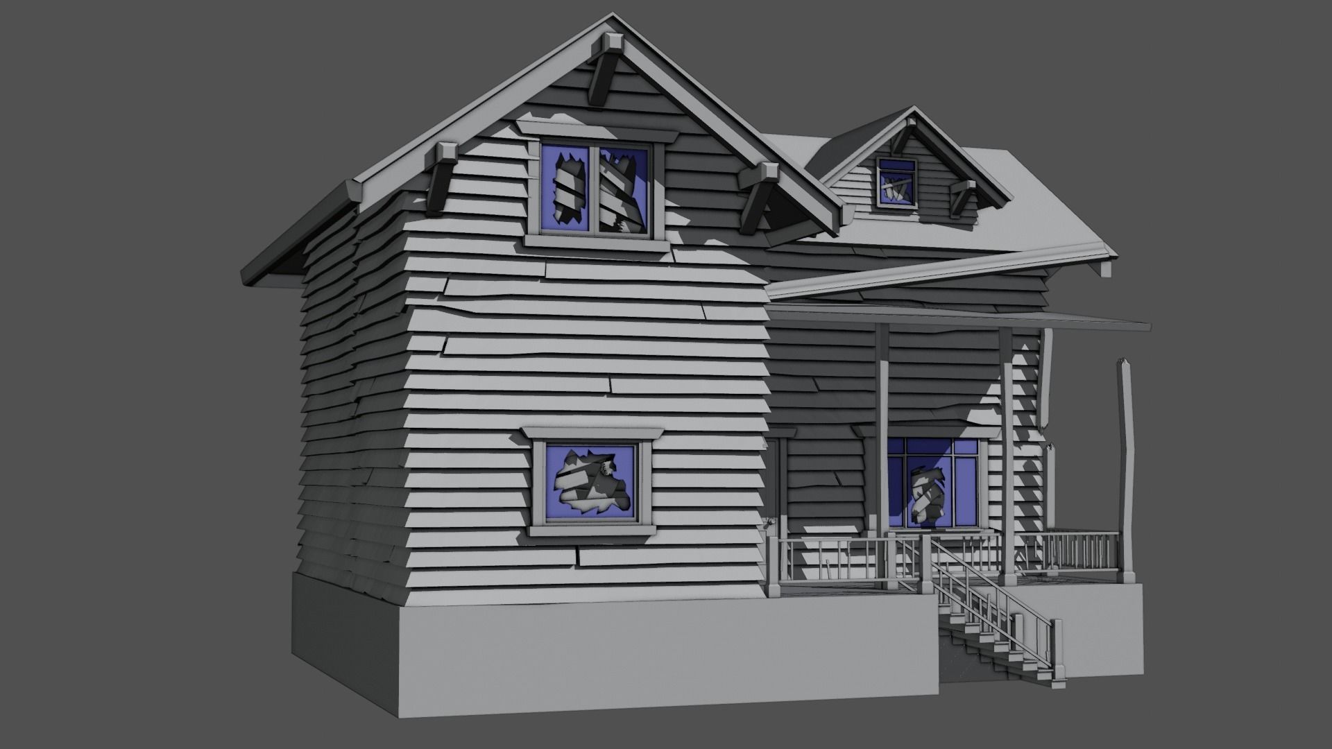 THE OLD HOUSE Free low-poly 3D model_16