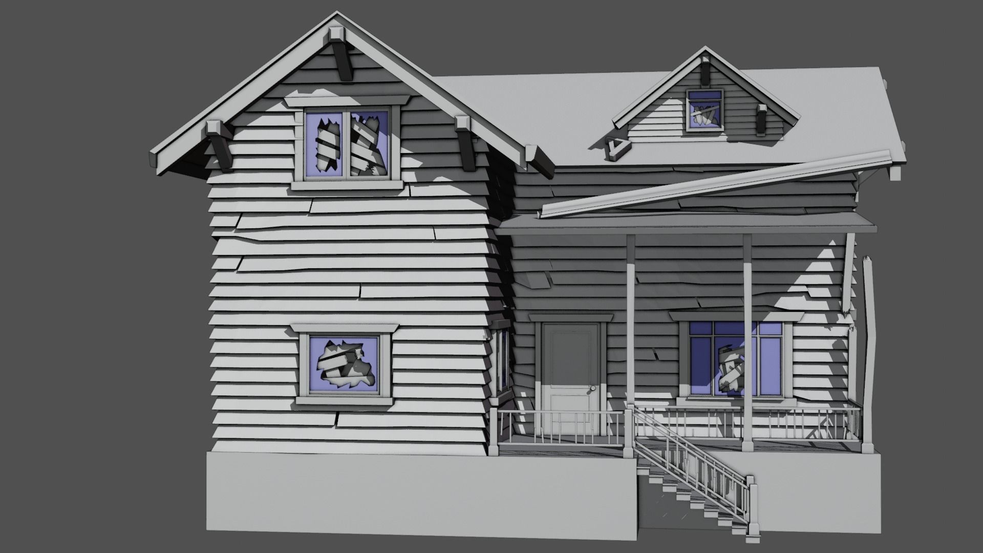 THE OLD HOUSE Free low-poly 3D model_13