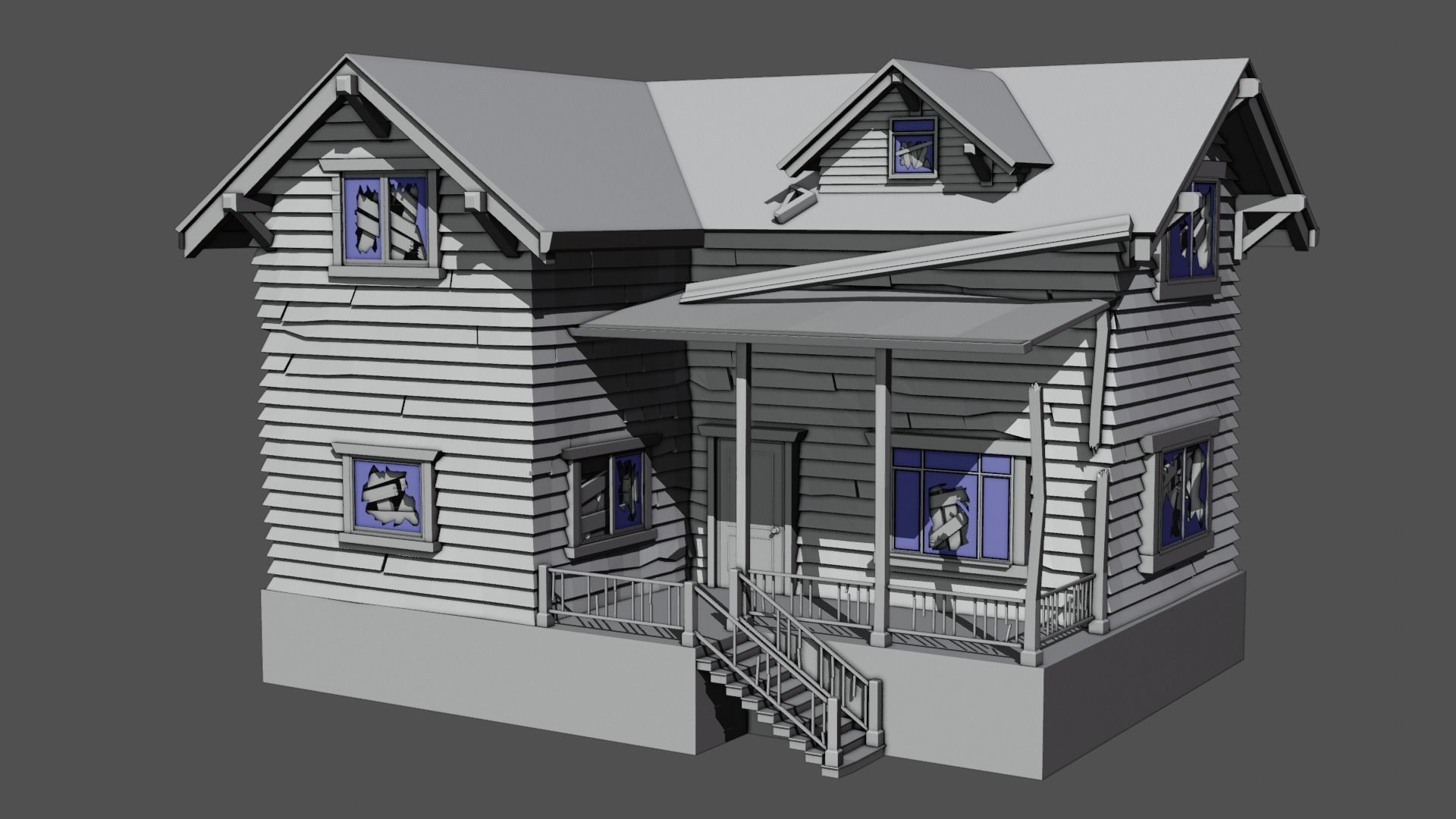 THE OLD HOUSE Free low-poly 3D model_12