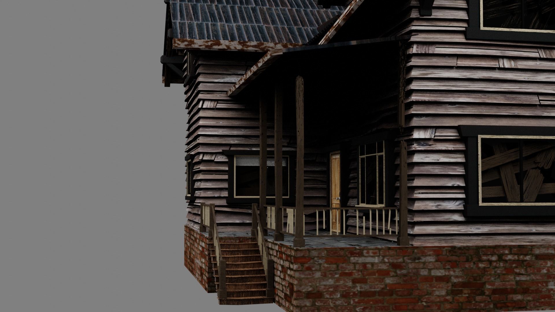 THE OLD HOUSE Free low-poly 3D model_10