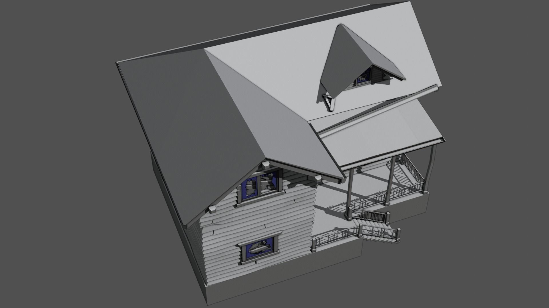 THE OLD HOUSE Free low-poly 3D model_18