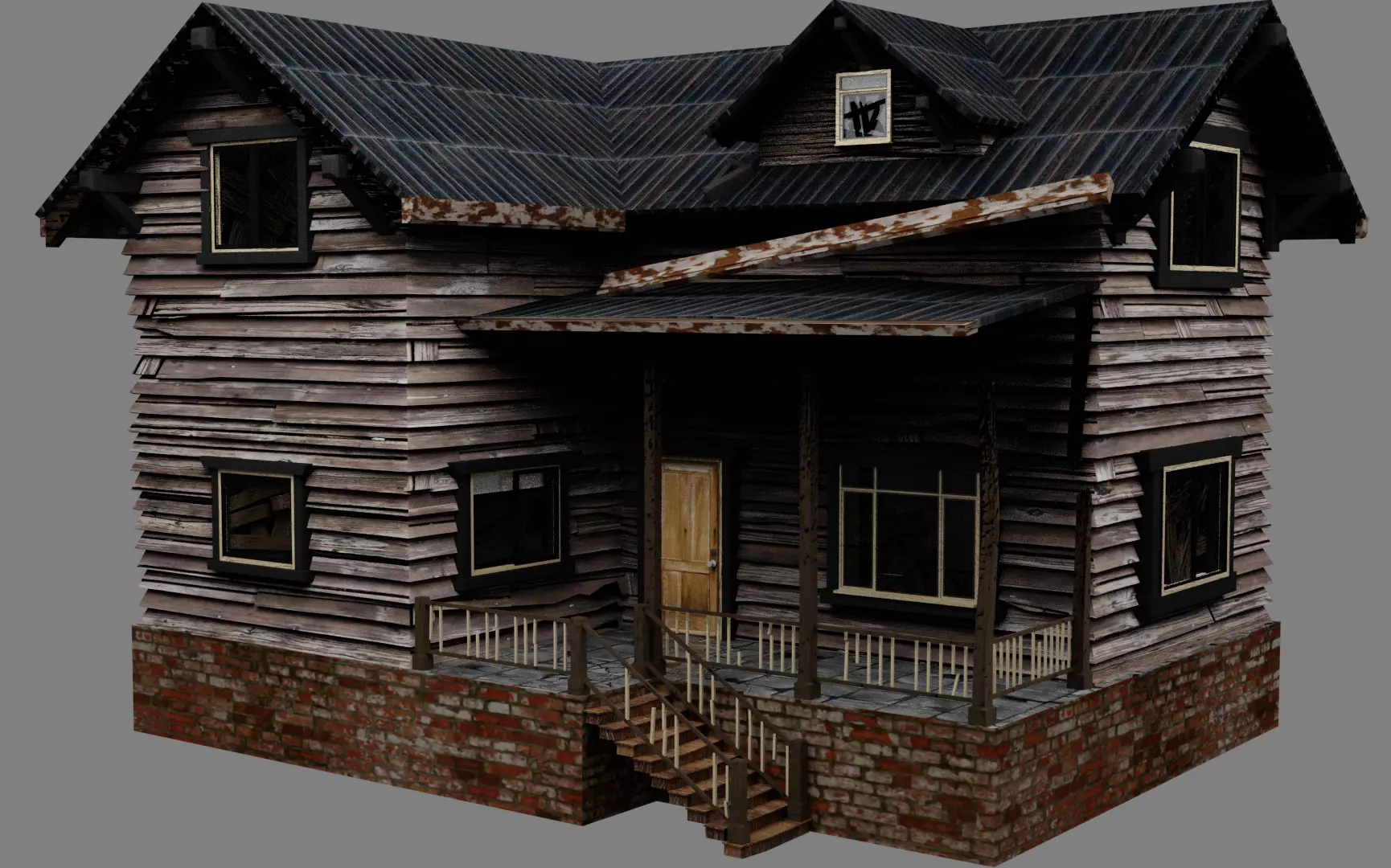 THE OLD HOUSE Free low-poly 3D model_0