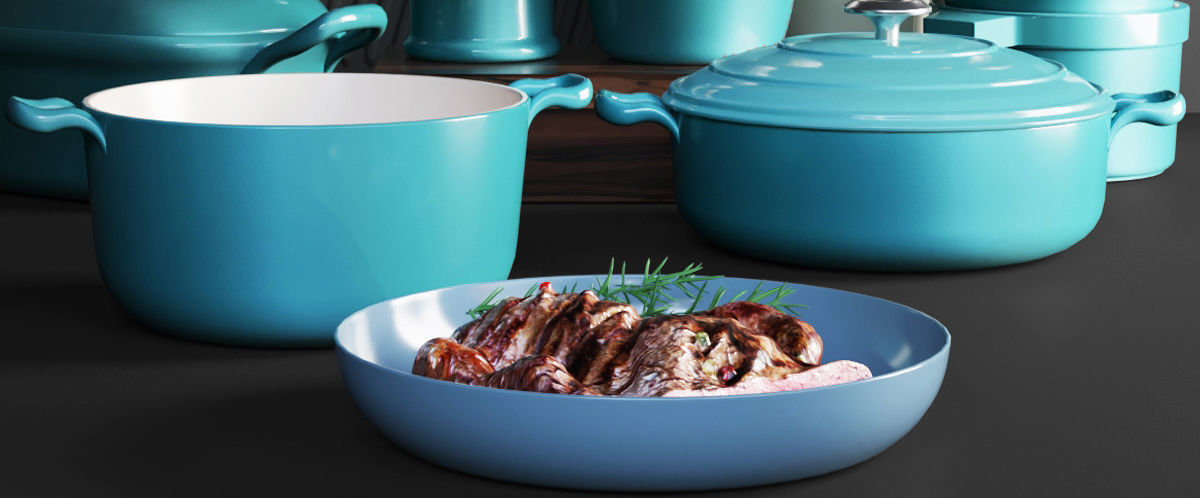 Designer cookware set 3D model_3