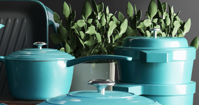 Designer cookware set 3D model_4