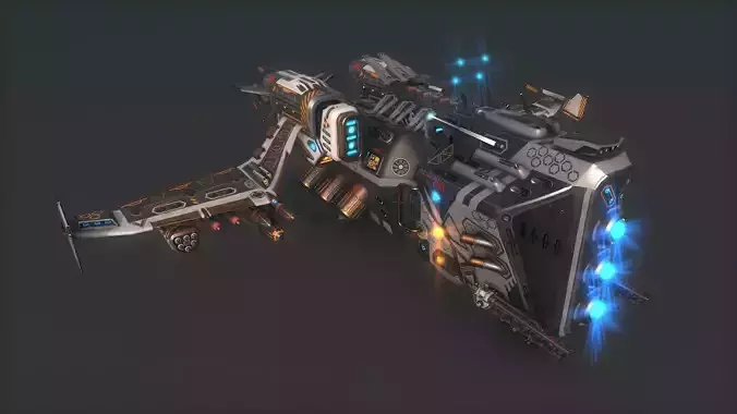 Spacecraft 01 Modular Pack Low-poly 3D model
