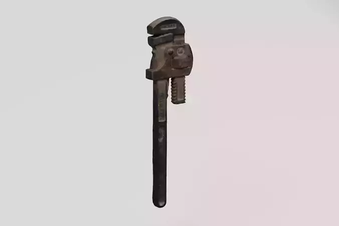 Rusty Tool Pipe Wrench 2 3D scan PBR 4K textures