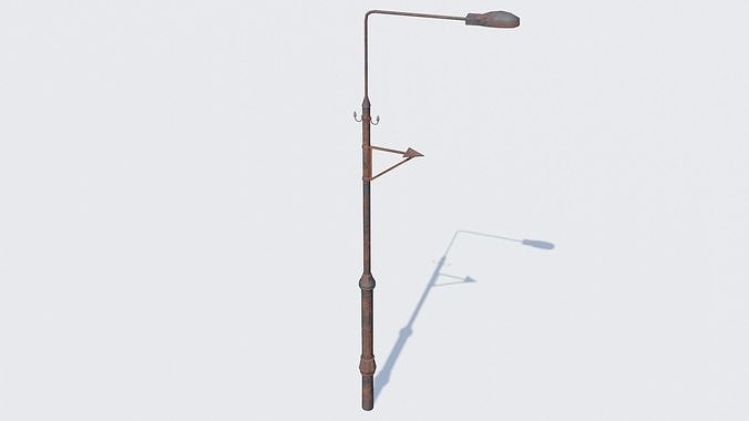 Old Rusty Street Lamp Low-poly 3D model