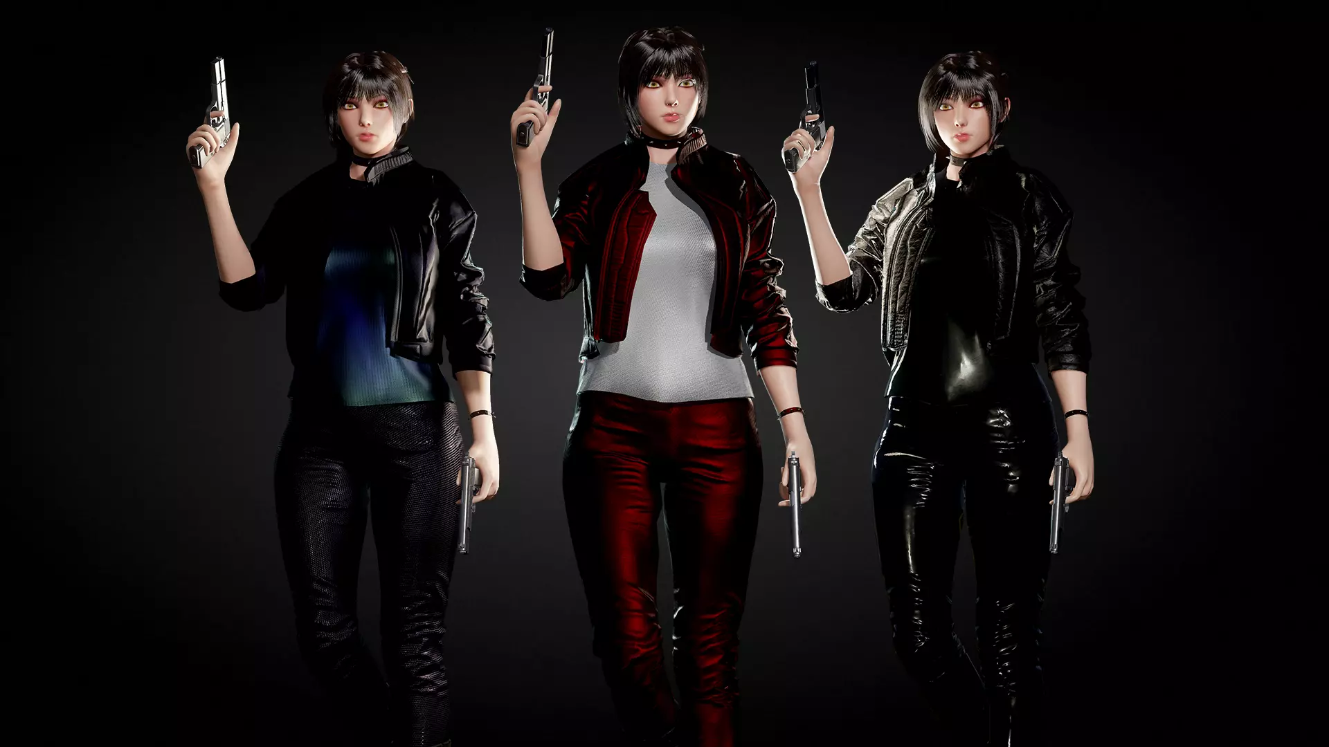 Rocker Girl Low-poly 3D model