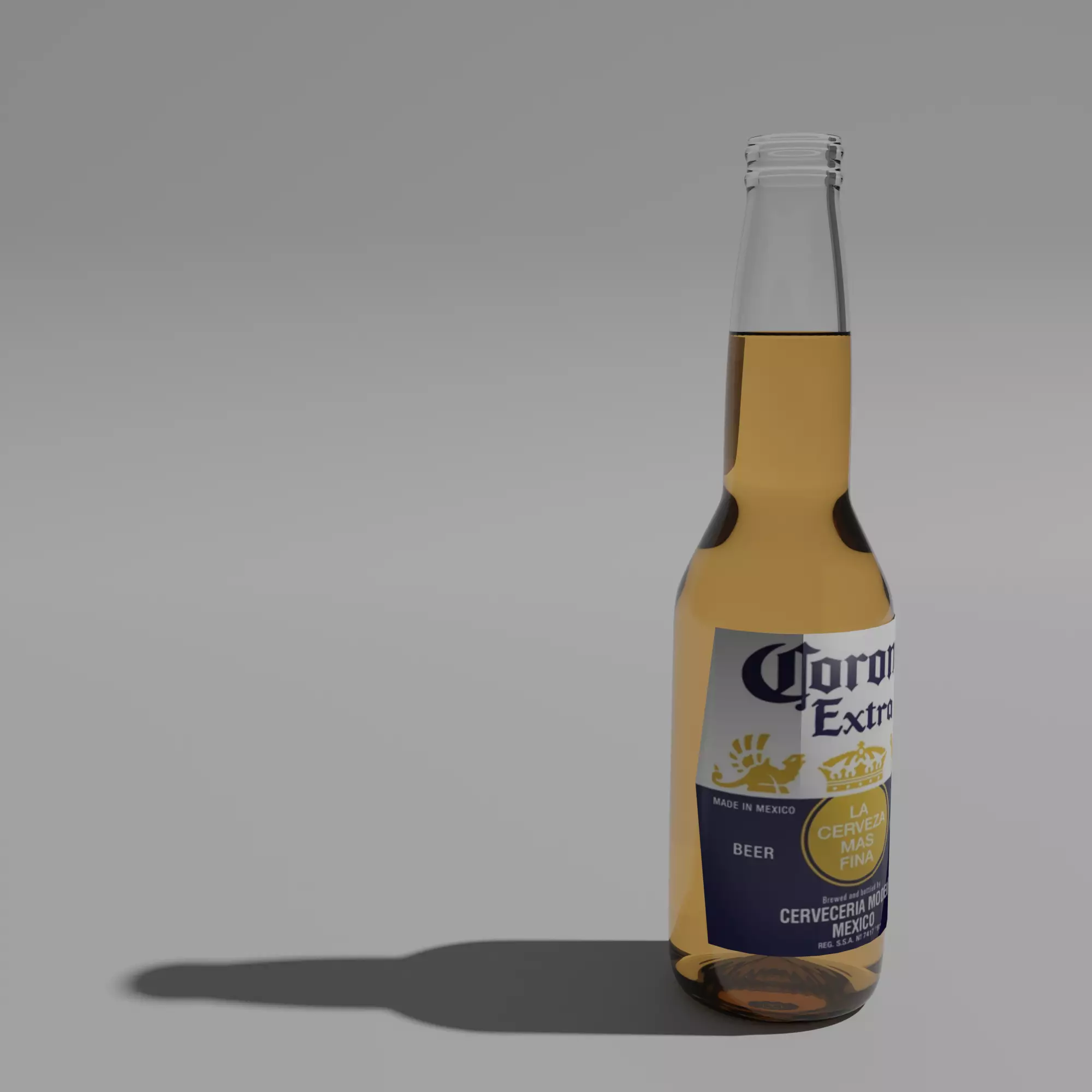 Corona Beer Bottle 3D model_0