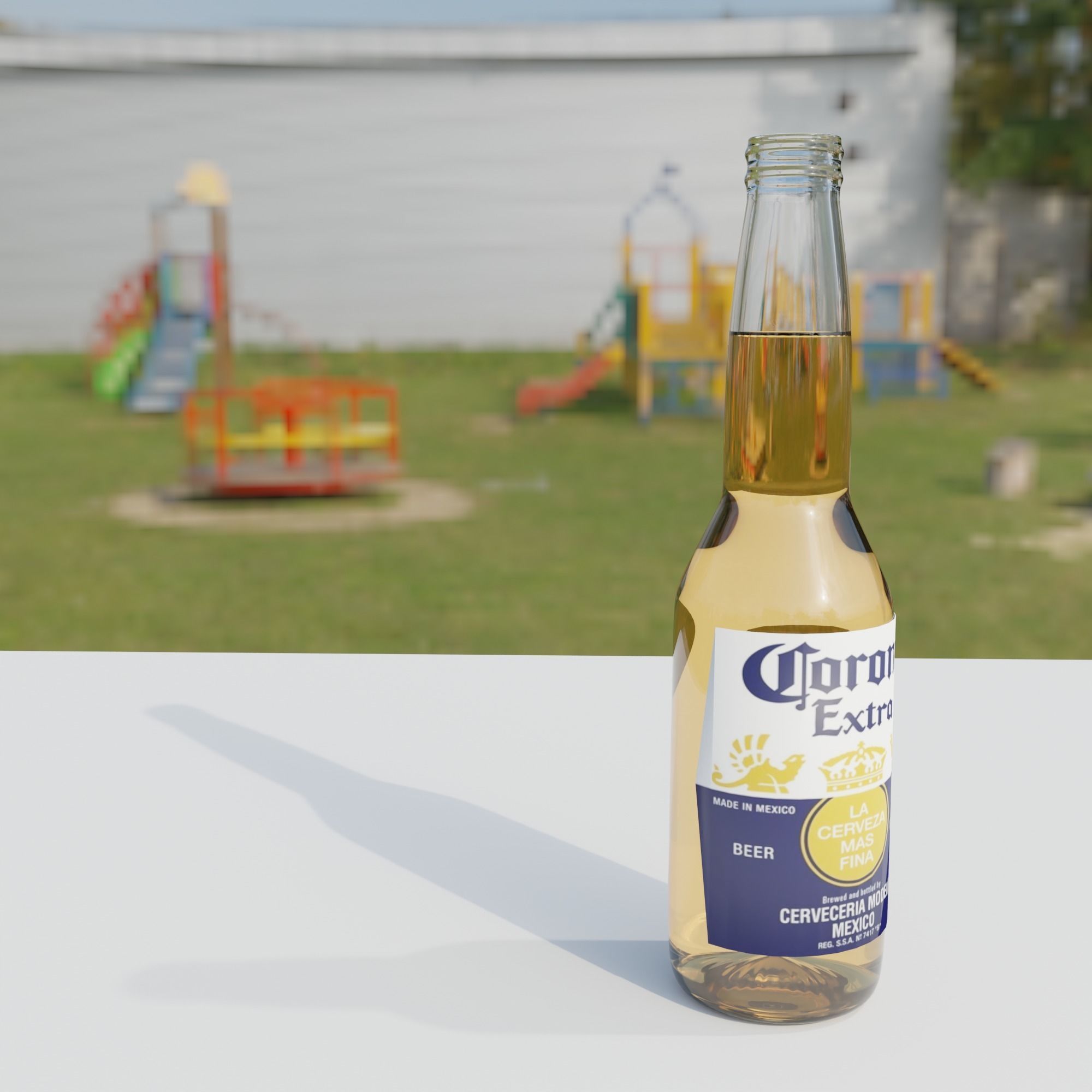 Corona Beer Bottle 3D model_1