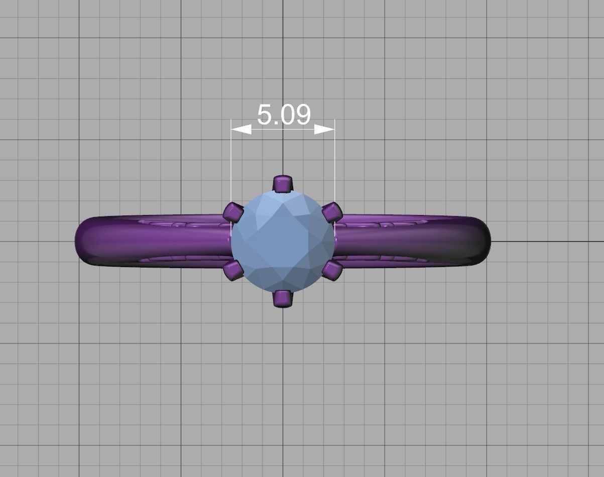 Half Carat Diamond Solitaire Promise Ring 3dmodel 3D print model_25