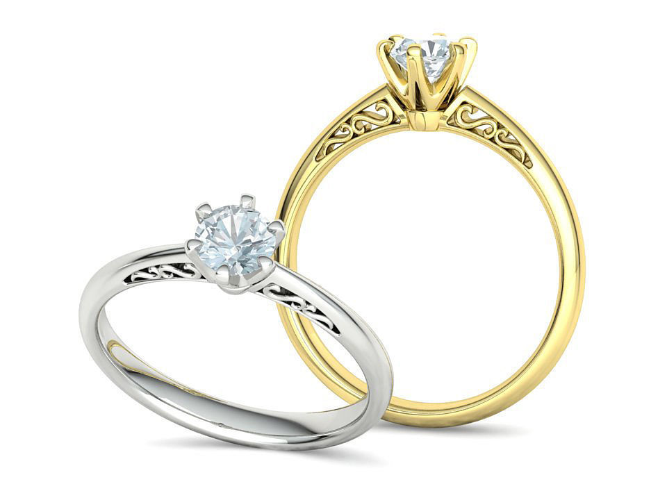 Half Carat Diamond Solitaire Promise Ring 3dmodel 3D print model_1