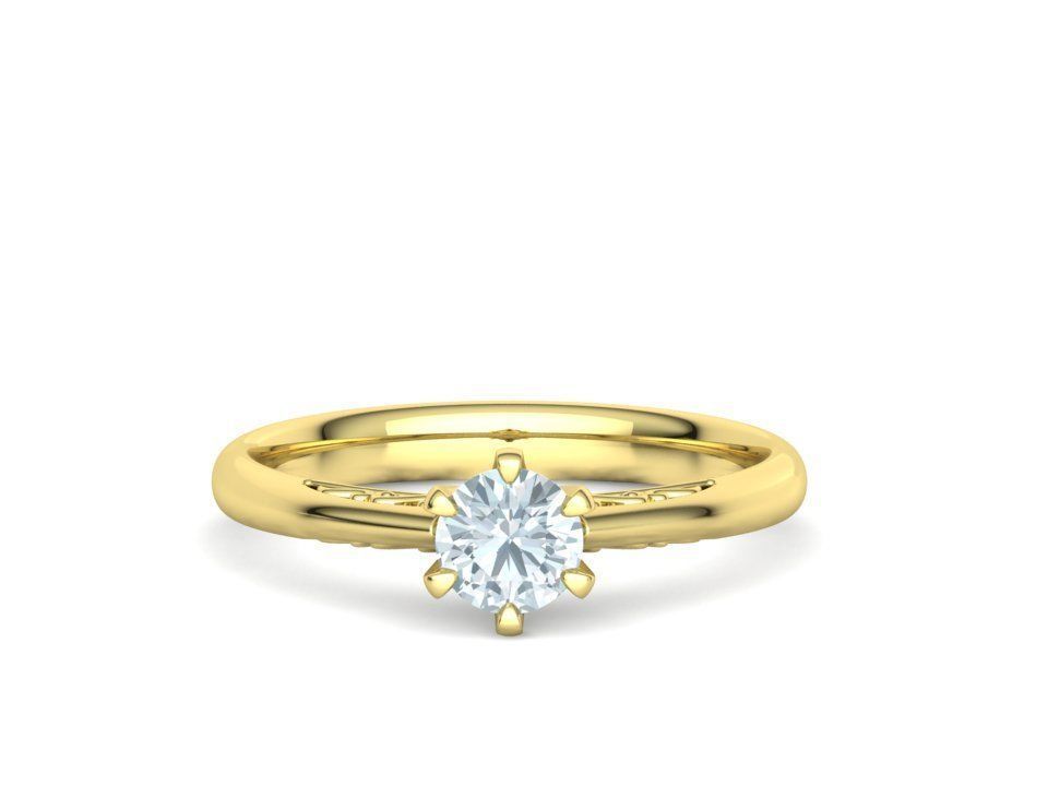 Half Carat Diamond Solitaire Promise Ring 3dmodel 3D print model_4