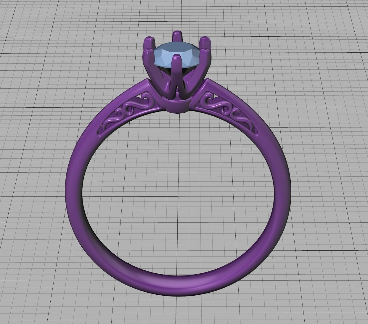 Half Carat Diamond Solitaire Promise Ring 3dmodel 3D print model_31