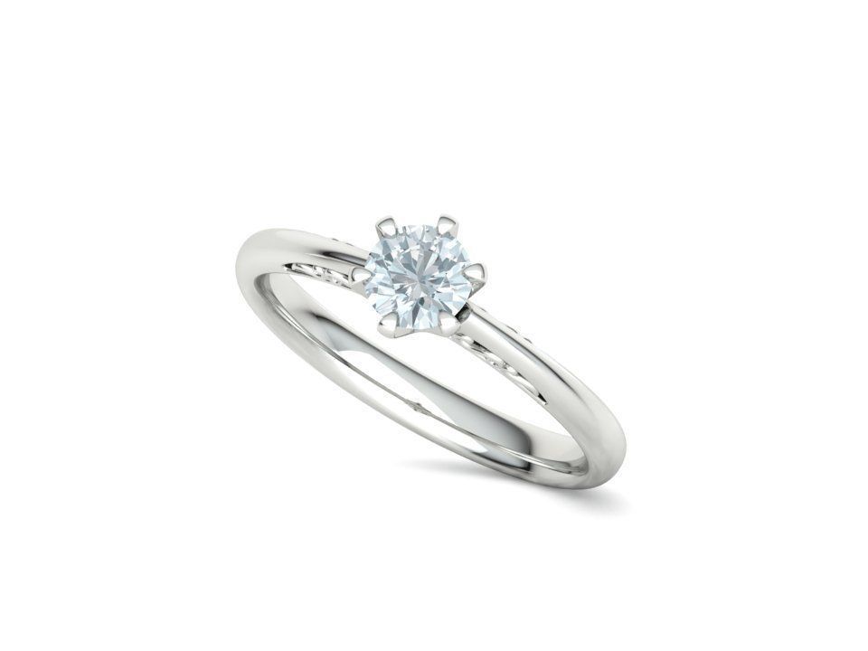 Half Carat Diamond Solitaire Promise Ring 3dmodel 3D print model_17