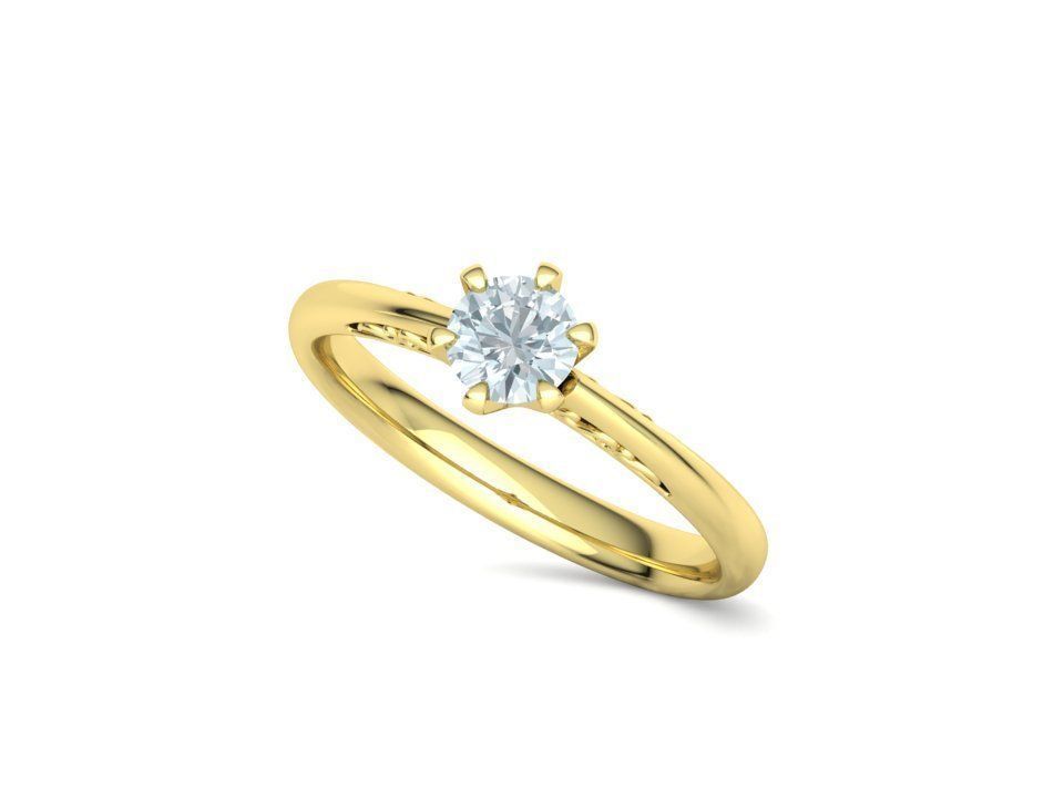 Half Carat Diamond Solitaire Promise Ring 3dmodel 3D print model_16