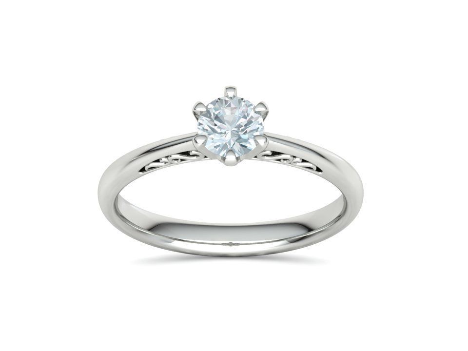 Half Carat Diamond Solitaire Promise Ring 3dmodel 3D print model_14