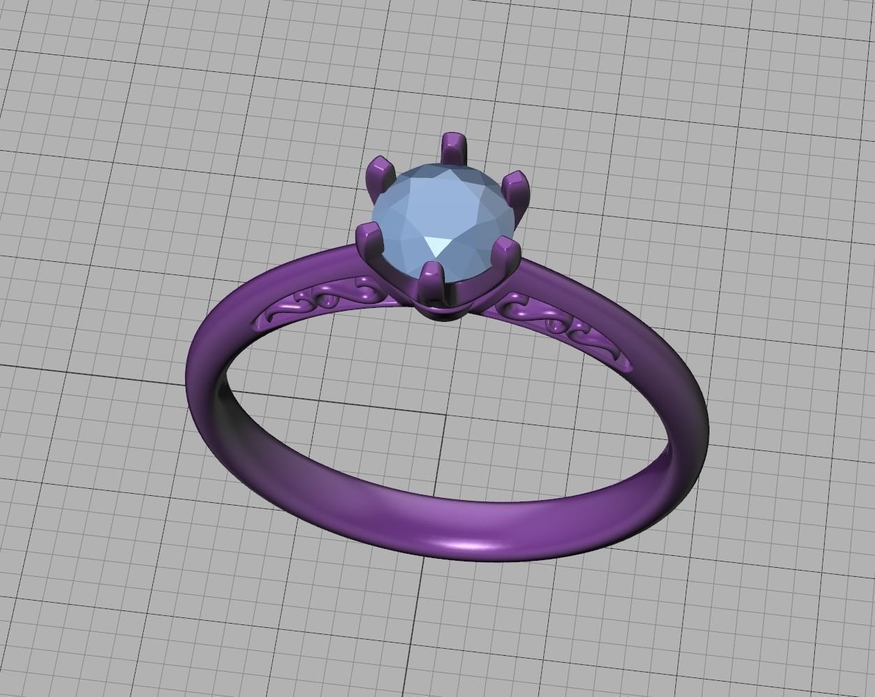 Half Carat Diamond Solitaire Promise Ring 3dmodel 3D print model_29
