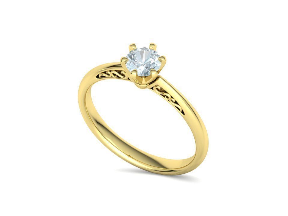 Half Carat Diamond Solitaire Promise Ring 3dmodel 3D print model_7