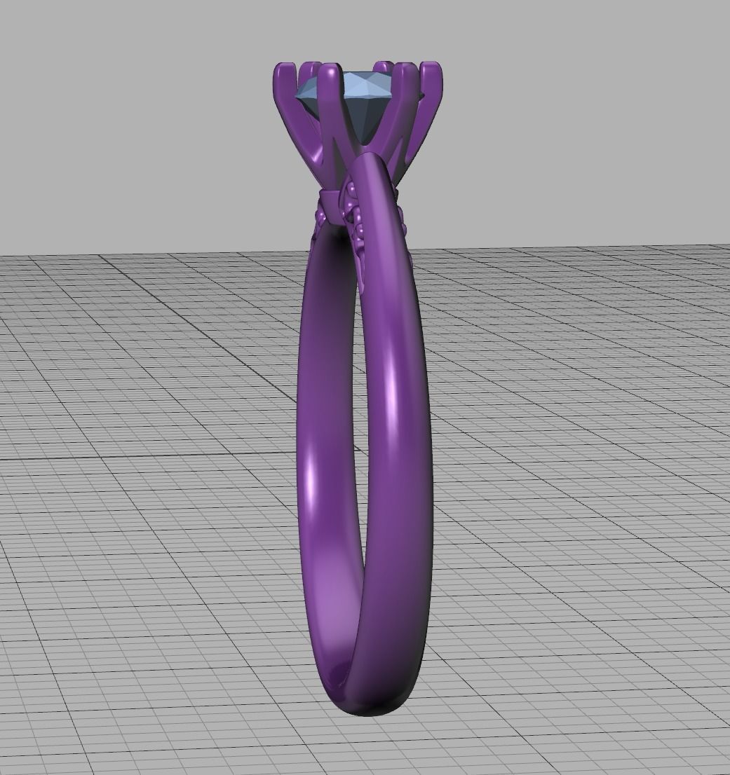 Half Carat Diamond Solitaire Promise Ring 3dmodel 3D print model_30