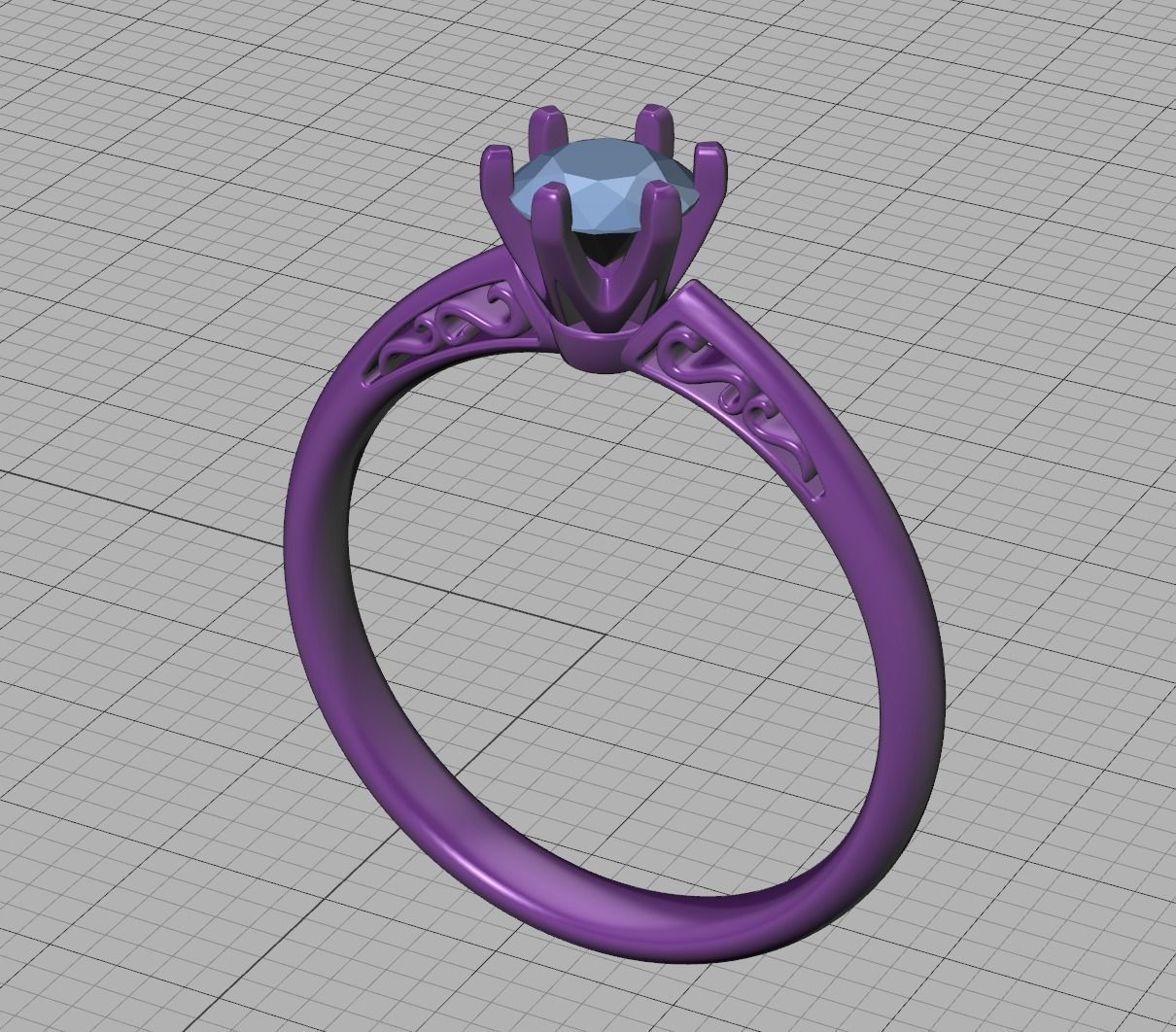 Half Carat Diamond Solitaire Promise Ring 3dmodel 3D print model_27