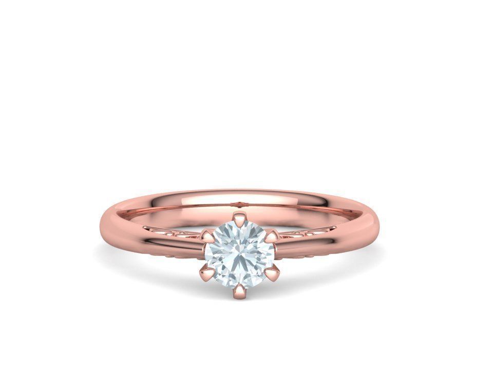 Half Carat Diamond Solitaire Promise Ring 3dmodel 3D print model_2