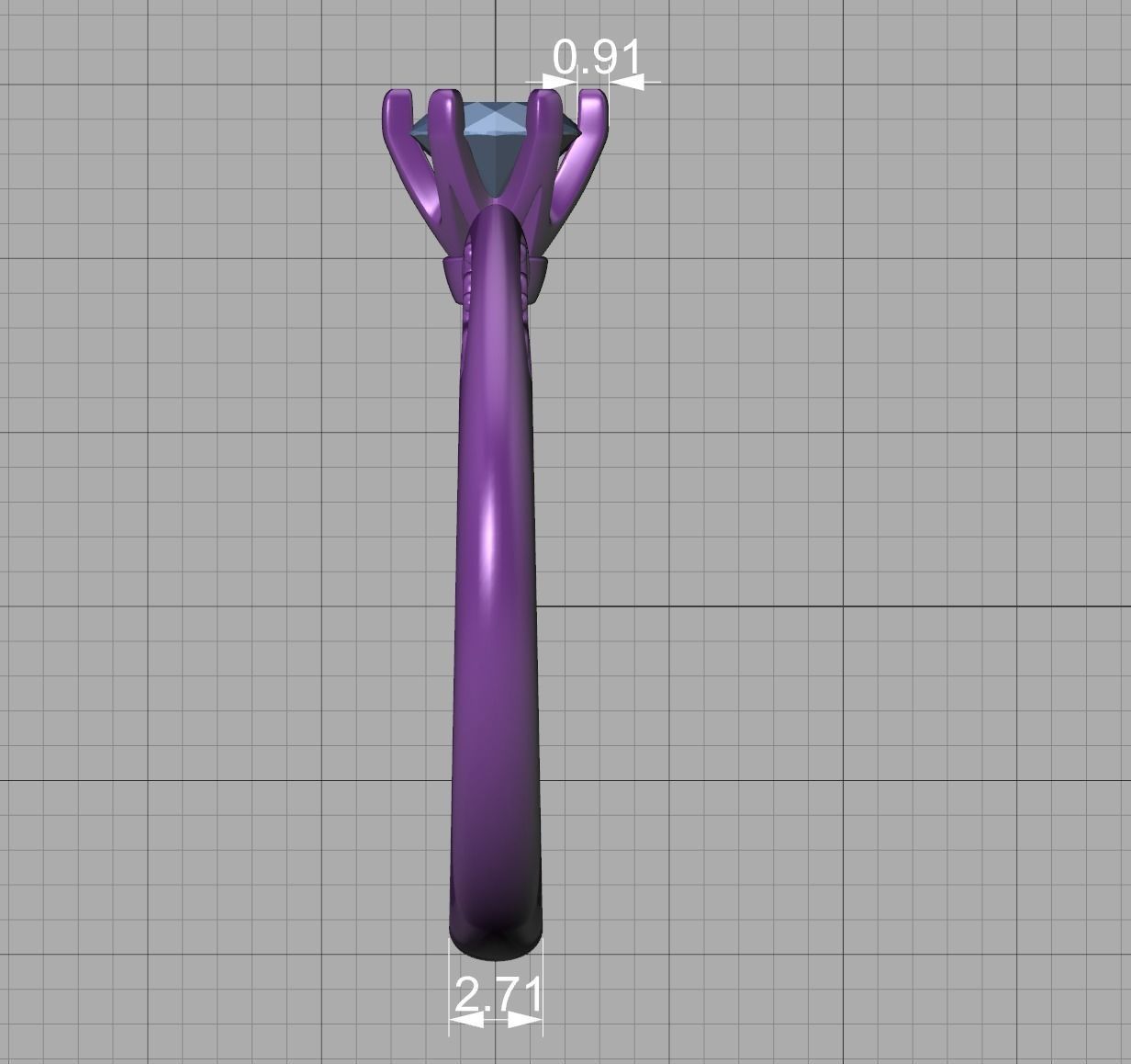 Half Carat Diamond Solitaire Promise Ring 3dmodel 3D print model_26