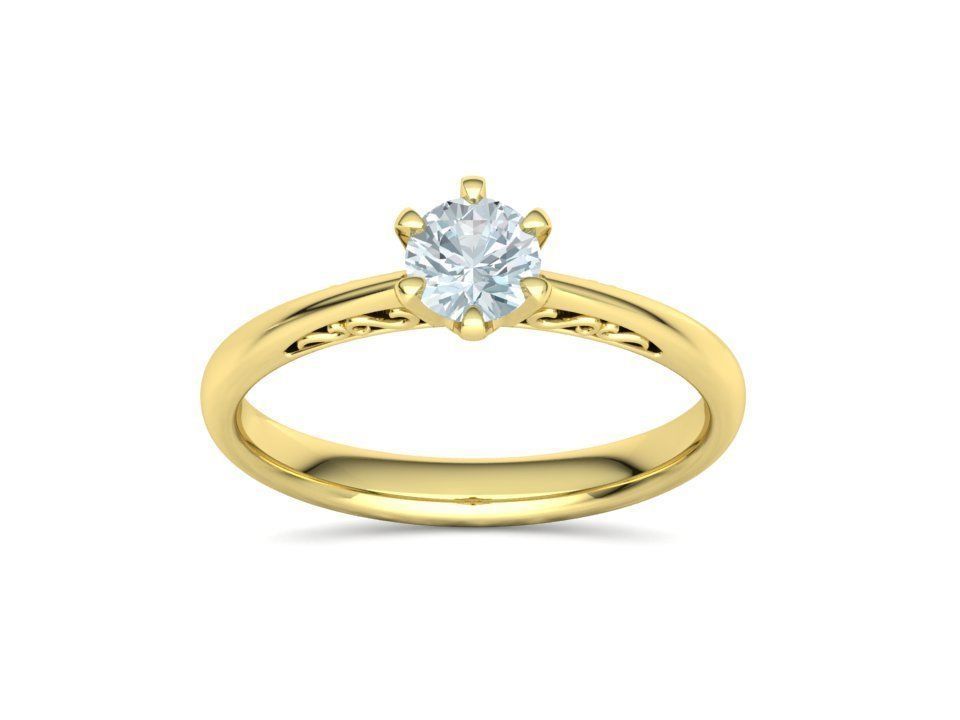 Half Carat Diamond Solitaire Promise Ring 3dmodel 3D print model_15