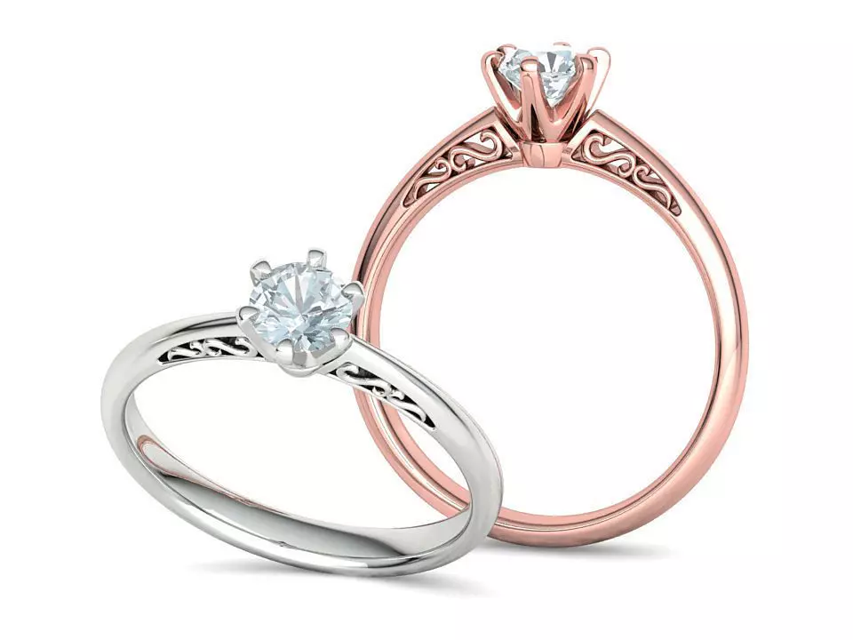 Half Carat Diamond Solitaire Promise Ring 3dmodel 3D print model_0