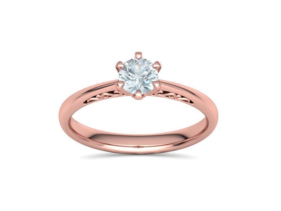 Half Carat Diamond Solitaire Promise Ring 3dmodel 3D print model_13