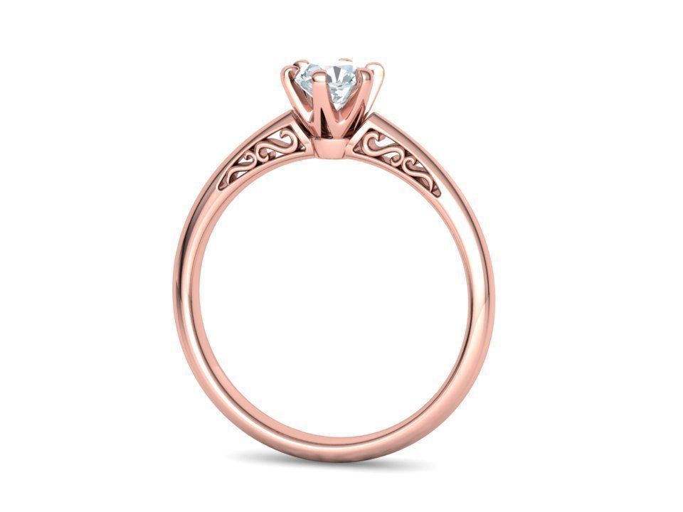 Half Carat Diamond Solitaire Promise Ring 3dmodel 3D print model_19