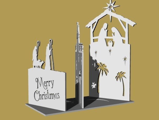 Christmas Nativity Scene Candle Holder 3D print model_3