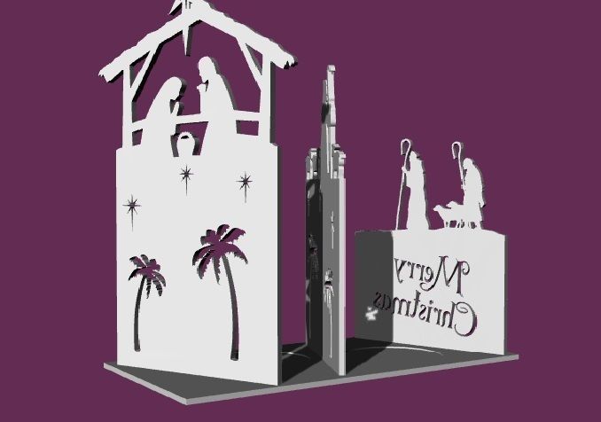 Christmas Nativity Scene Candle Holder 3D print model_2