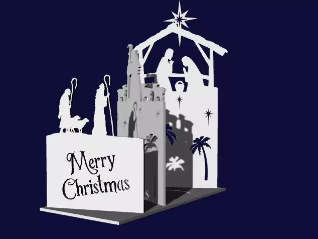 Christmas Nativity Scene Candle Holder 3D print model_0