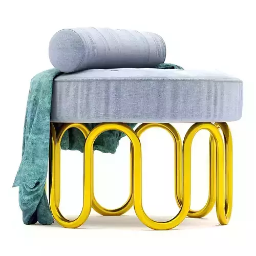 Round ottoman Jonathan Adler 3D model