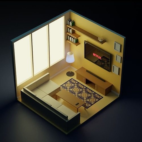 Isometric Room 001 3D model