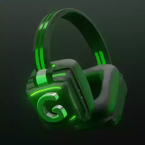 G Headphones 3D Model headset with letter