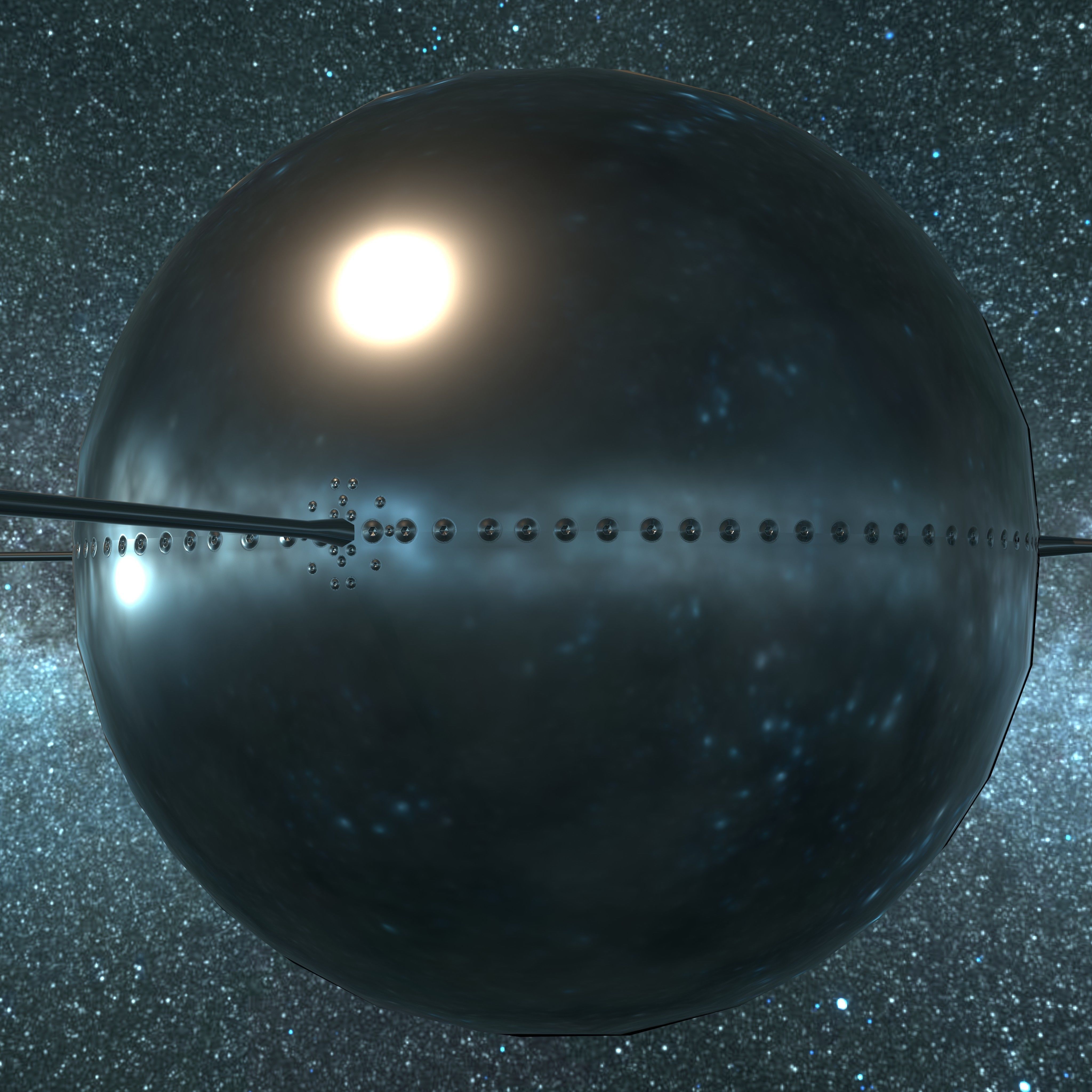 Vanguard 2 Satellite Low-poly 3D model_12